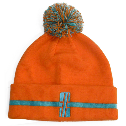 Orange Bobble Beanie - Hashtag Board Co.