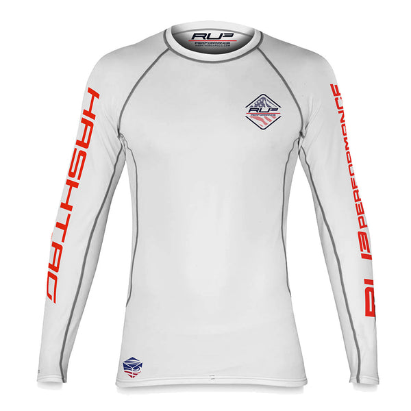 RU3 Patriot White RASH GUARD - Hashtag Board Co.
