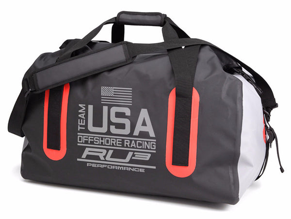 RU3 Racing Dry Bag Black and Reflective Yachtsman Duffle - Hashtag Board Co.
